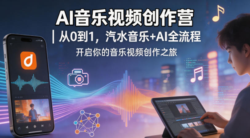 0c4bb96c57736fdb21b104136cde96d7.jpeg AI音乐视频创作营|从0到1,汽水音乐+AI全流程,开启你的音乐视频创作之旅