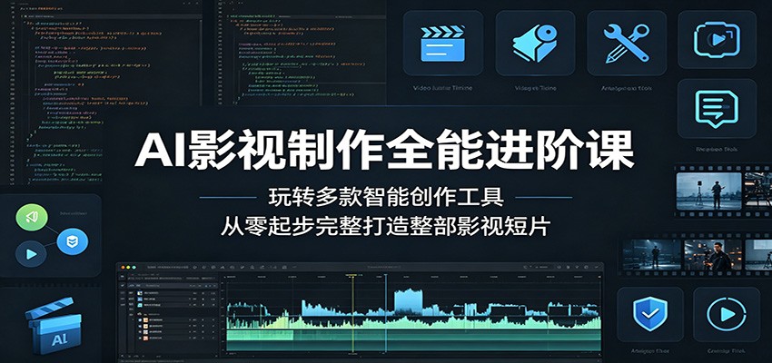 AI影视制作全能进阶课:玩转多款智能创作工具,从零起步完整打造整部影视短片-鼎铸网