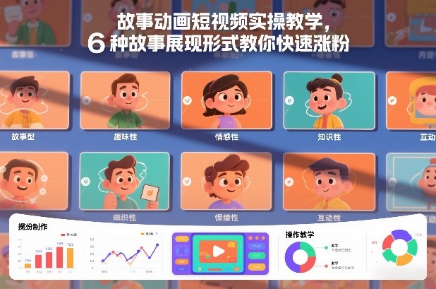 故事动画短视频实操教学，6种故事展现形式教你快速涨粉-鼎铸网