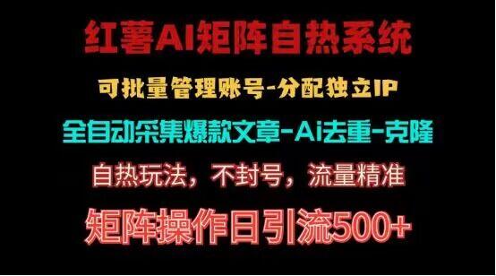 红薯矩阵自热系统，独家不死号引流玩法！矩阵操作日引流500+-鼎铸网