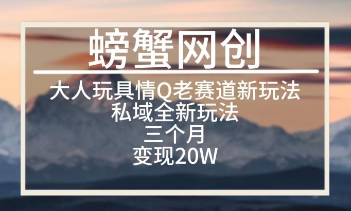 0d634e9d4e335de88df76848ac2a1991.jpeg 大人玩具情Q用品赛道私域全新玩法,三个月变现20W,老项目新思路【揭秘】