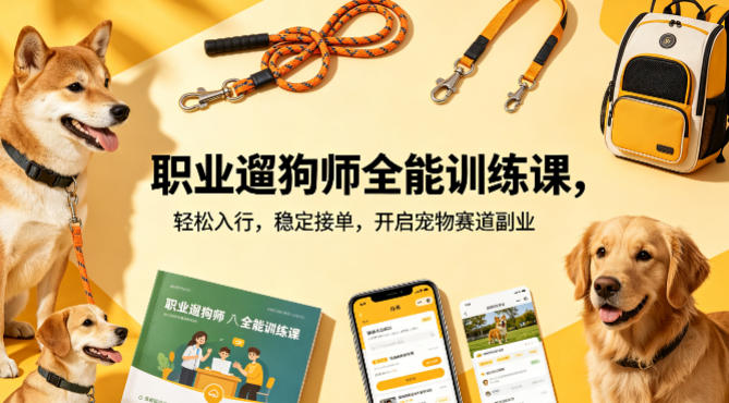 0d76ab3cbf5cfa456898a7a9c0dd0499.jpeg 职业遛狗师全能训练课,轻松入行,稳定接单,开启宠物赛道副业