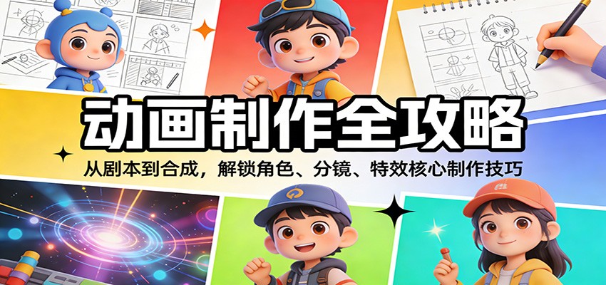 动画制作全攻略：从剧本到合成，解锁角色、分镜、特效核心制作技巧-鼎铸网