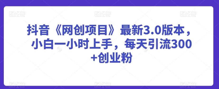 0e10c14a391d515e5c42cf2eec8fe640.jpeg 抖音《网创项目》最新3.0版本,小白一小时上手,每天引流300+创业粉【揭秘】