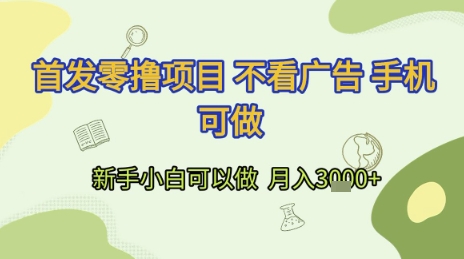 0e8826b66d80c90e91bee9419e962d10.jpeg 首发零撸项目 不看广告 手机可做 新手小白可以做 月入3k+【揭秘】