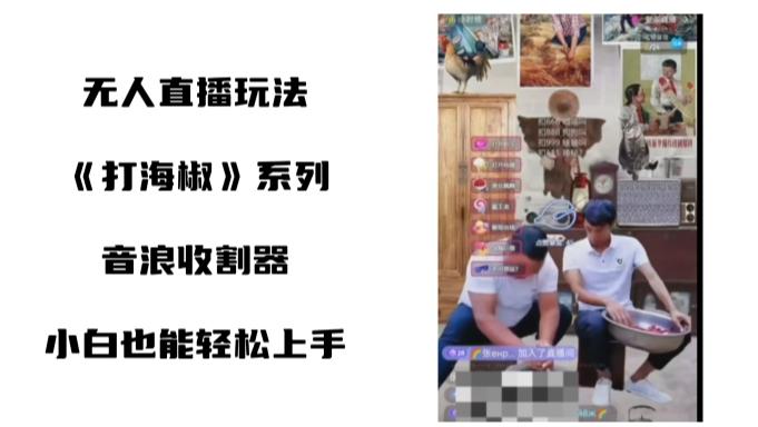 打海椒无人直播整蛊项目，小白轻松上手撸音浪收割器（教程+工具+素材）-鼎铸网