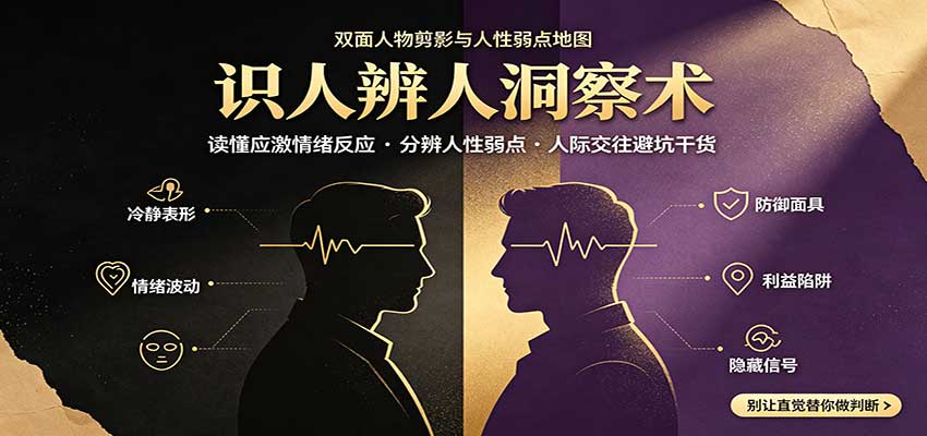 识人辨人终极心法：读懂应激情绪反应，分辨人性弱点，人际交往避坑干货-鼎铸网