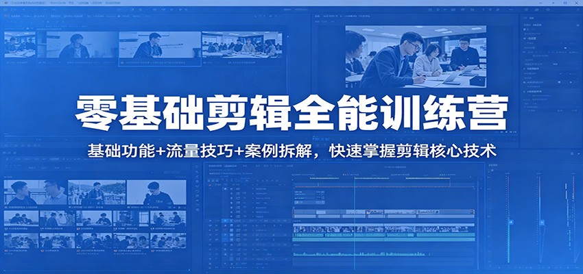 零基础剪辑全能训练营:基础功能+流量技巧+案例拆解,快速掌握剪辑核心技术-鼎铸网