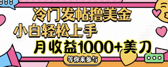 冷门发帖撸美金项目,月收益1000+美金,简单无脑,干就完了【揭秘】-鼎铸网
