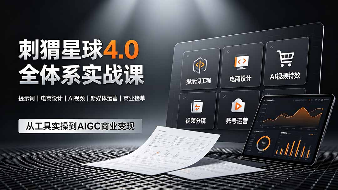103a339da24c2dae613d2e58e0510cde.jpeg 刺猬星球4.0全体系实战课,覆盖提示词工程、电商设计、AI视频特效与新媒体运营,一站式掌握AIGC商业核心技能