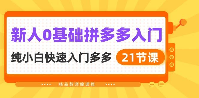 12251ef01d48a62a02f17fcd9ef3b605.jpeg 新人0基础拼多多入门,纯小白快速入门多多(21节课