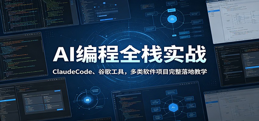 AI编程全栈实战：ClaudeCode、谷歌工具，多类软件项目完整落地教学-鼎铸网