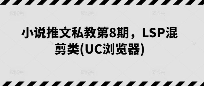 小说推文私教第8期，LSP混剪类(UC浏览器)-鼎铸网