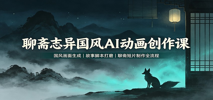 聊斋志异国风AI动画创作课：国风画面生成，故事脚本打磨，聊斋短片制作全流程-鼎铸网