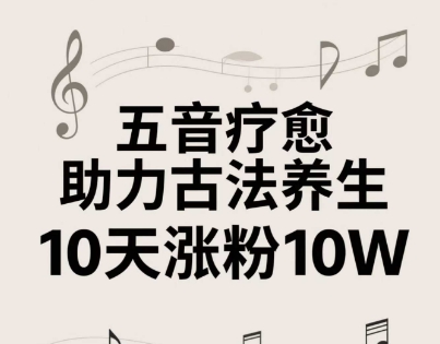 古法五音养生教程,五音疗愈的视频的制作方法,2-4小时就能学会,作者10天涨粉10W-鼎铸网