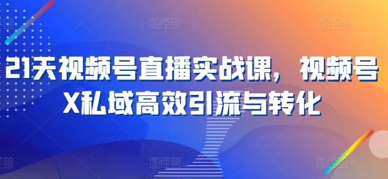 131e9de8155a934acf244c7723426dd9.jpeg 21天视频号直播实战课,视频号X私域高效引流与转化