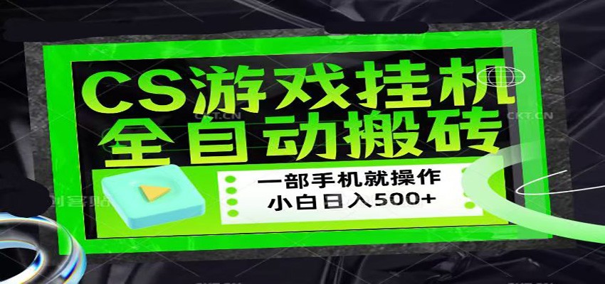 CSGO游戏挂机捡漏搬砖,超稳定的项目,带领1000+小白实现日入500+-鼎铸网