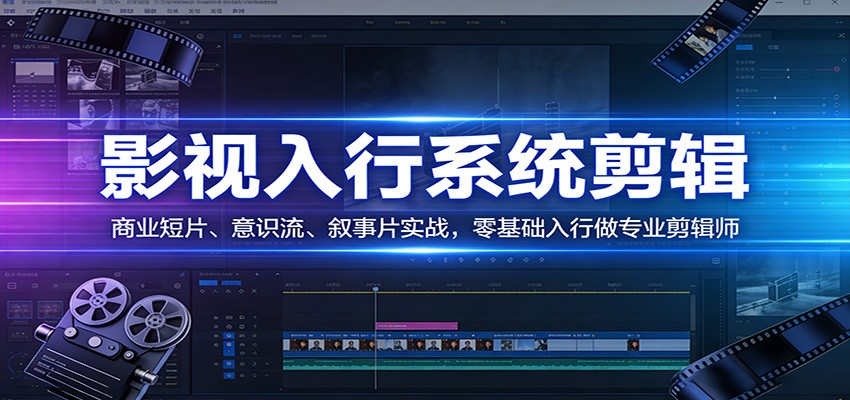 影视系统剪辑,商业短片、意识流、叙事片实战,零基础入行做专业剪辑师-鼎铸网