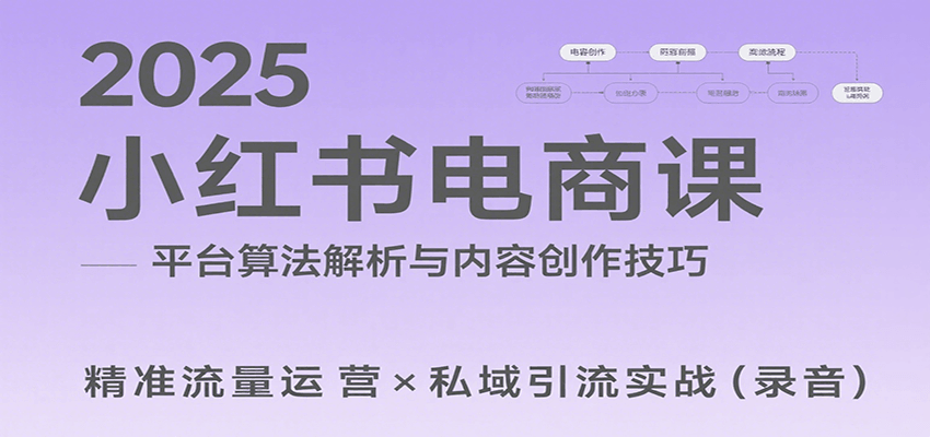 2025小红书电商课：解析算法，创作高转化内容，助力卖家获取流量实现变现(录音)-鼎铸网