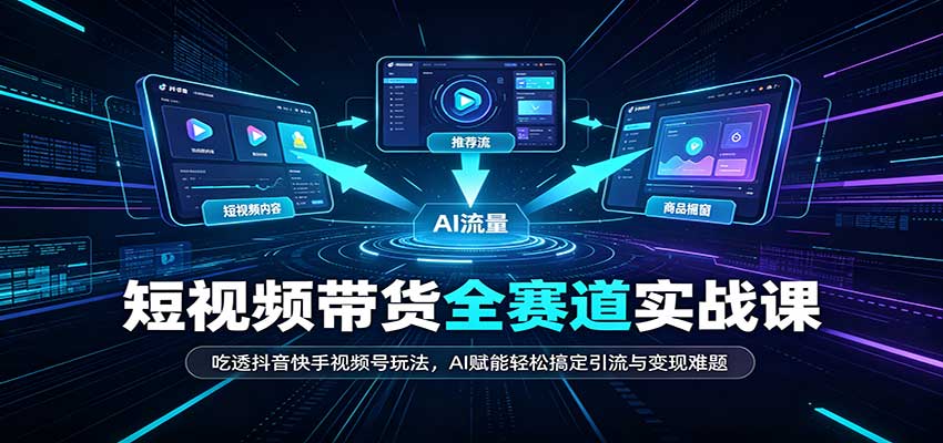短视频带货全赛道:吃透抖音快手视频号玩法,AI赋能轻松搞定引流与变现难题-鼎铸网