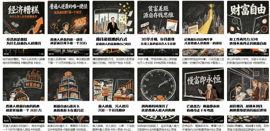 15e839e2b9961e1458061f51202757b7.jpeg 【AI书单】财富书籍图文解读玩法,一键直出,几十条视频,跑出1000单,全流程拆解,新手也可以上手