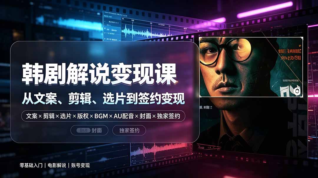 165a91cb7a20e6905e42c13c2f7c196e.jpeg 抖音270W粉丝博主亲授韩剧解说课:文案×剪辑×选片×版权×BGM×AU配音×封面×独家签约,零基础到变现
