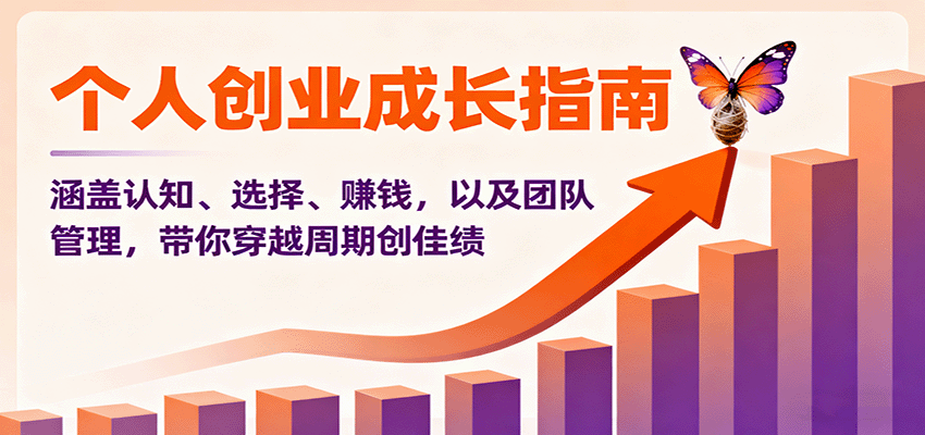 个人创业成长指南:涵盖认知、选择、赚钱,以及团队管理,带你穿越周期创佳绩-鼎铸网
