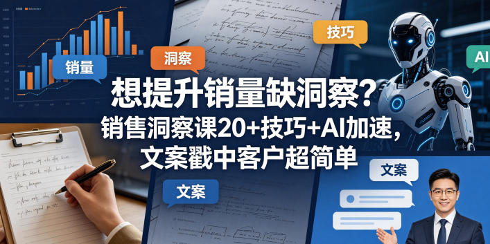 169fc3db70e5db8dac0a6dbdcc334def.jpeg 想提升销量缺洞察?销售洞察课20+技巧+AI加速,文案戳中客户超简单【原创双语字幕】