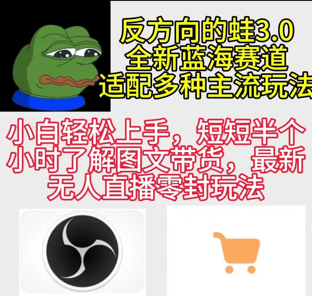 (9485期)反方向的蛙3.0，图文最新玩法，变现多元化，新蓝海项目，小白轻松上手-鼎铸网