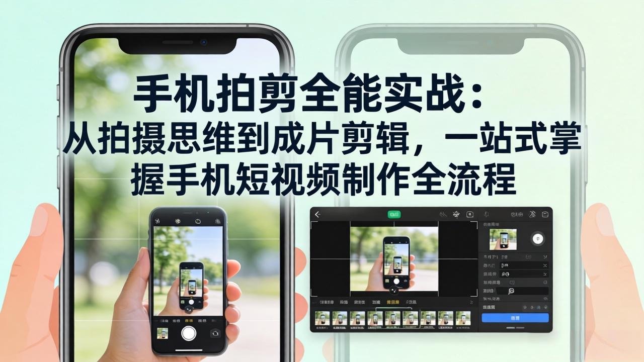 17d882bfdc9a2e9d50fe3e784447af6e.jpeg 手机拍剪全能实战:从拍摄思维到成片剪辑,一站式掌握手机短视频制作全流程