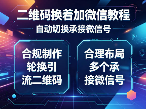 二维码换着加微信教程，自动切换承接微信号，合规制作轮换引流二维码，合理布局多个承接微信号-鼎铸网