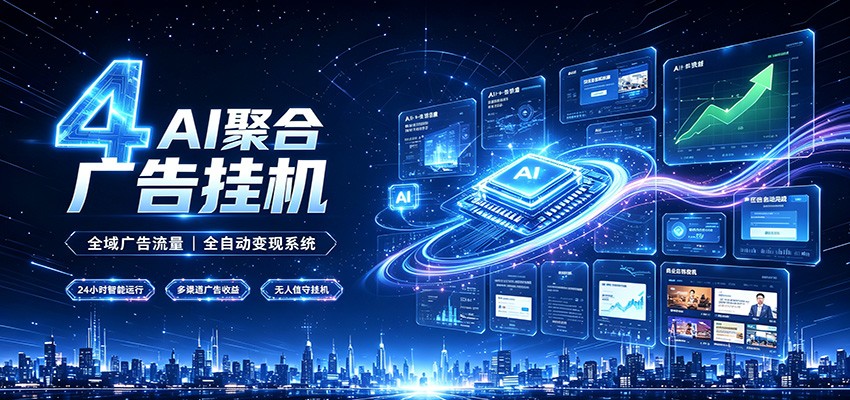 全域广告流量聚合,AI无人挂机稳赚佣金,打造长期稳定被动收入副业-鼎铸网
