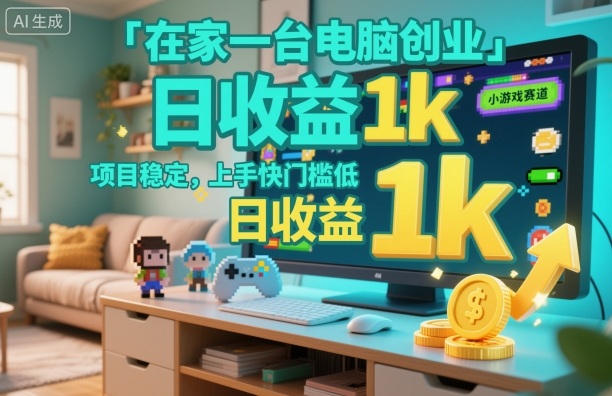1908552ae28e7d1a39fa55f888c662c4.jpeg 在家一台电脑创业,小游戏赛道,项目稳定,上手快门槛低,日收益1k+【揭秘】