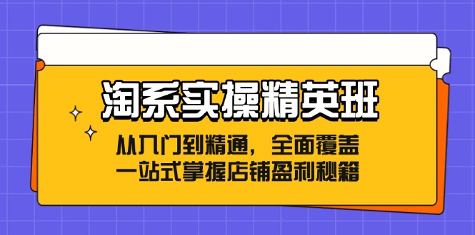 196b79c917a4f9464f586d60b42bd547.jpeg 淘系实操精英班:从入门到精通,全面覆盖,一站式掌握店铺盈利秘籍