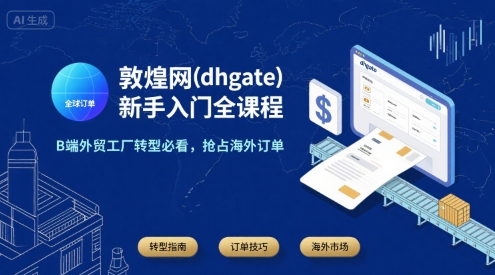 敦煌网(dhgate)新手入门全课程，B端外贸工厂转型必看，抢占海外订单-鼎铸网