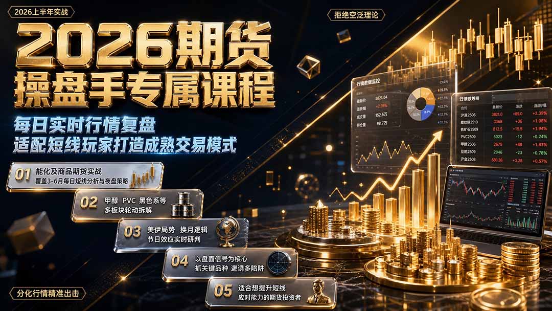 2026期货操盘手专属课程-更新8月,每日实时行情复盘,适配短线玩家打造成熟交易模式-鼎铸网
