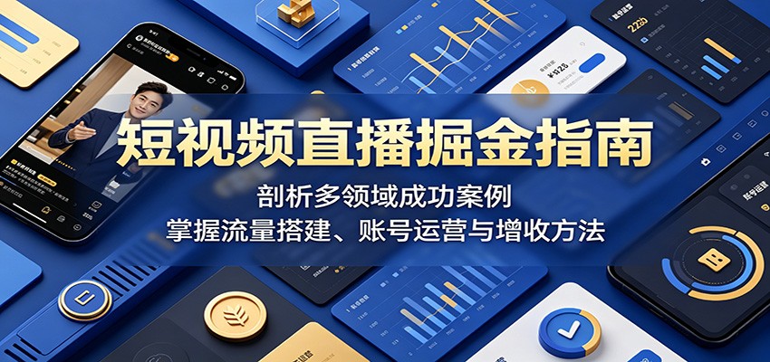 短视频直播掘金指南:剖析多领域成功案例,掌握流量搭建、账号运营与增收方法-鼎铸网