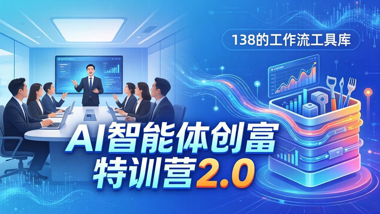 1a4efd2de53ce04e50bb9fbd73f7a746.jpeg AI智能体创富训练营2.0:3天闭门直播+视频课+工具库,从0到1搭建智能体附138个工作流