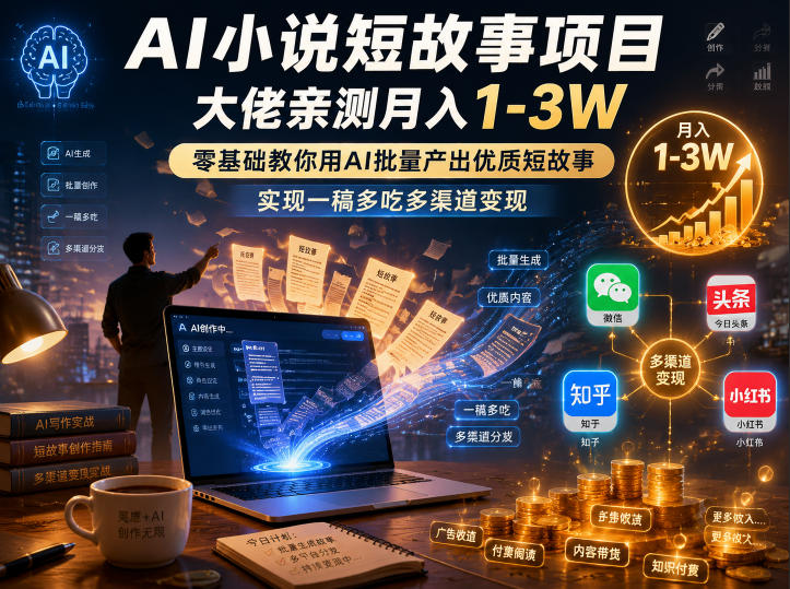 1a8327d37c70954099db2aa1c81c0872.jpeg AI小说短故事项目,大佬亲测月入1-3W,零基础教你用AI批量产出优质短故事,实现一稿多吃多渠道变现(更新0710)