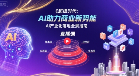 1b631577668e20f40768f4db6c7a6afe.jpeg 超级时代:AI助力商业新势能直播课,AI产业化落地全景指南