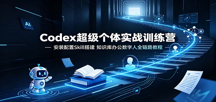 Codex超级个体实战训练营：安装配置Skill搭建，知识库办公数字人全链路教程-鼎铸网