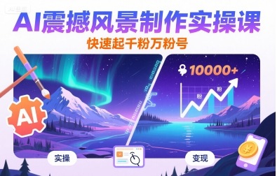 1bc412c3600d228e3f0a9fd62b21e160.jpeg AI震撼风景制作实操课,快速起千粉万粉号