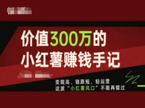 1beb5b73561e9b135da882b4d7188d52.jpeg 价值300万的小红书赚钱手记,变现高、链路短、轻运营,这波“小红薯风口”不能再错过