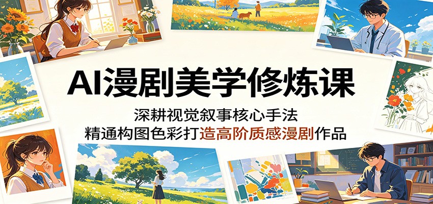 AI漫剧美学修炼课:深耕视觉叙事核心手法,精通构图色彩打造高阶质感漫剧作品-鼎铸网