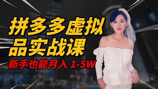 2025 拼多多虚拟品系统实战课，轻资产项目，可矩阵开工作室，新手也能…-鼎铸网