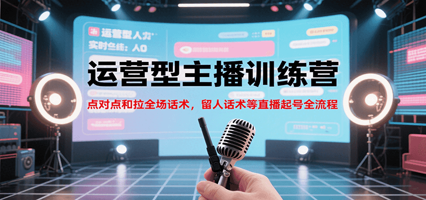 运营型主播训练营，点对点和拉全场话术，留人话术等直播起号全流程(更新7月)-鼎铸网