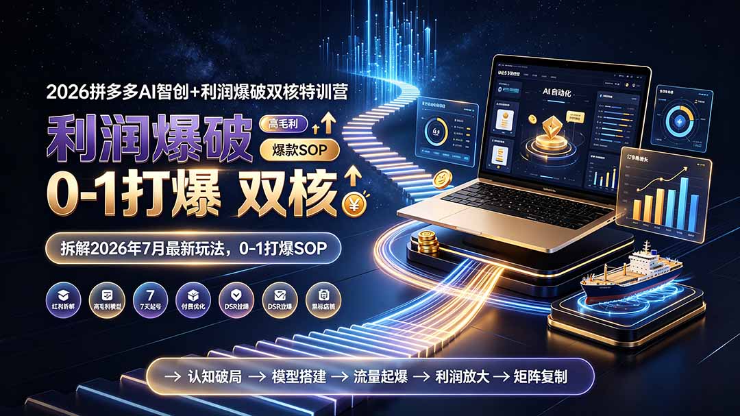 1d36372c41557f2062fb44c5e02c9d71.jpeg 2026拼多多AI智创+利润爆破双核特训营-更新:拆解2026年7月最新玩法,0-1打爆SOP