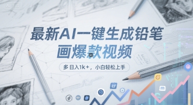 1d5bcf86895f0fe7d11385f69e2ac787.jpeg 最新AI一键生成铅笔画爆款视频,多平台分发,日 入1k+,小白轻松上手【揭秘】