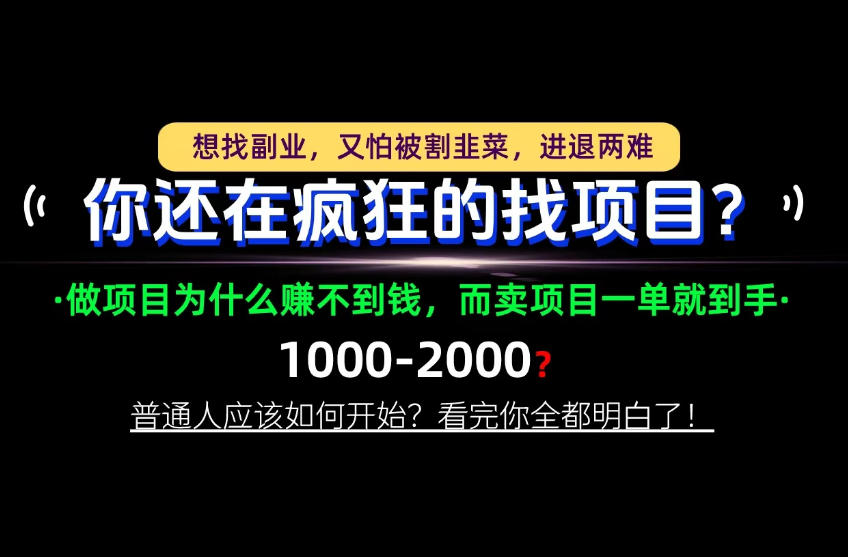 1da13596cedb575d24934b4c411f2df9.jpeg 你还在疯狂的找项目?别傻了!卖项目才是真正的一本万利!怎么做,看完你全都明白!【揭秘】