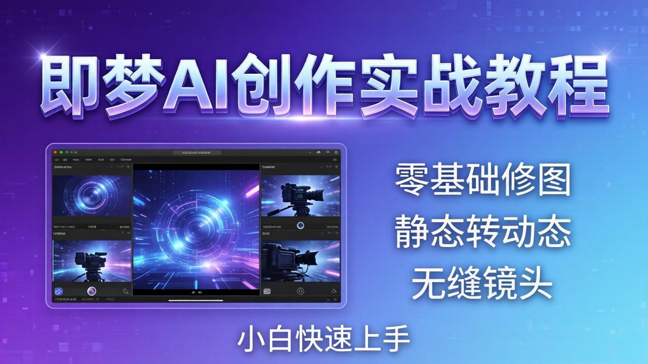 1dc0c7e66931da491e57c762bb1f8aa1.jpeg 即梦AI创作实战教程,从零基础修图到AI导演,实战教学静态转动态+无缝镜头,小白快速上手